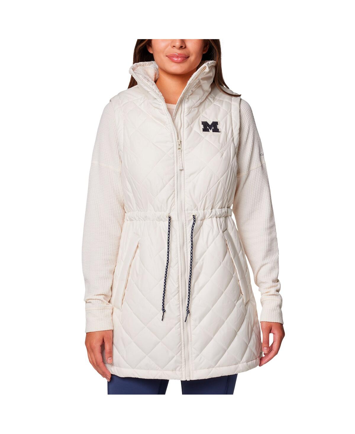 Columbia Women'sMichigan Wolverines Crested Peak Full-Zip Vest - White