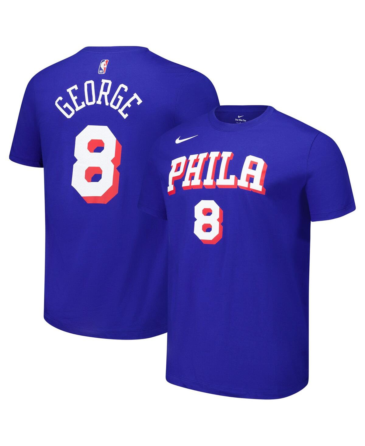 NIKE MEN'S AND WOMEN'S PAUL GEORGE ROYAL PHILADELPHIA 76ERS NAME NUMBER T-SHIRT 