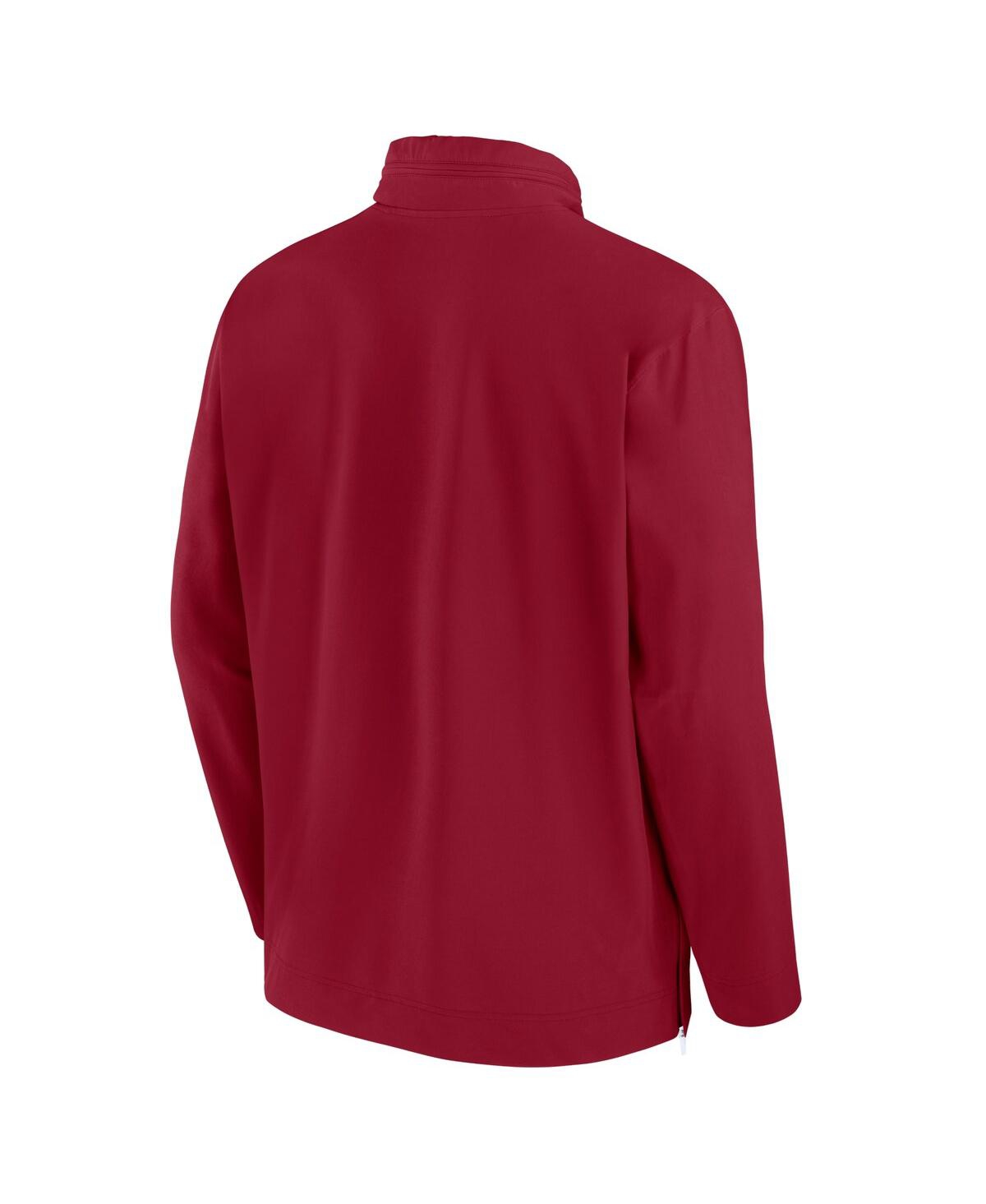 JORDAN MEN'S CRIMSON OKLAHOMA SOONERS SIDELINE COACHES QUARTER-ZIP JACKET 