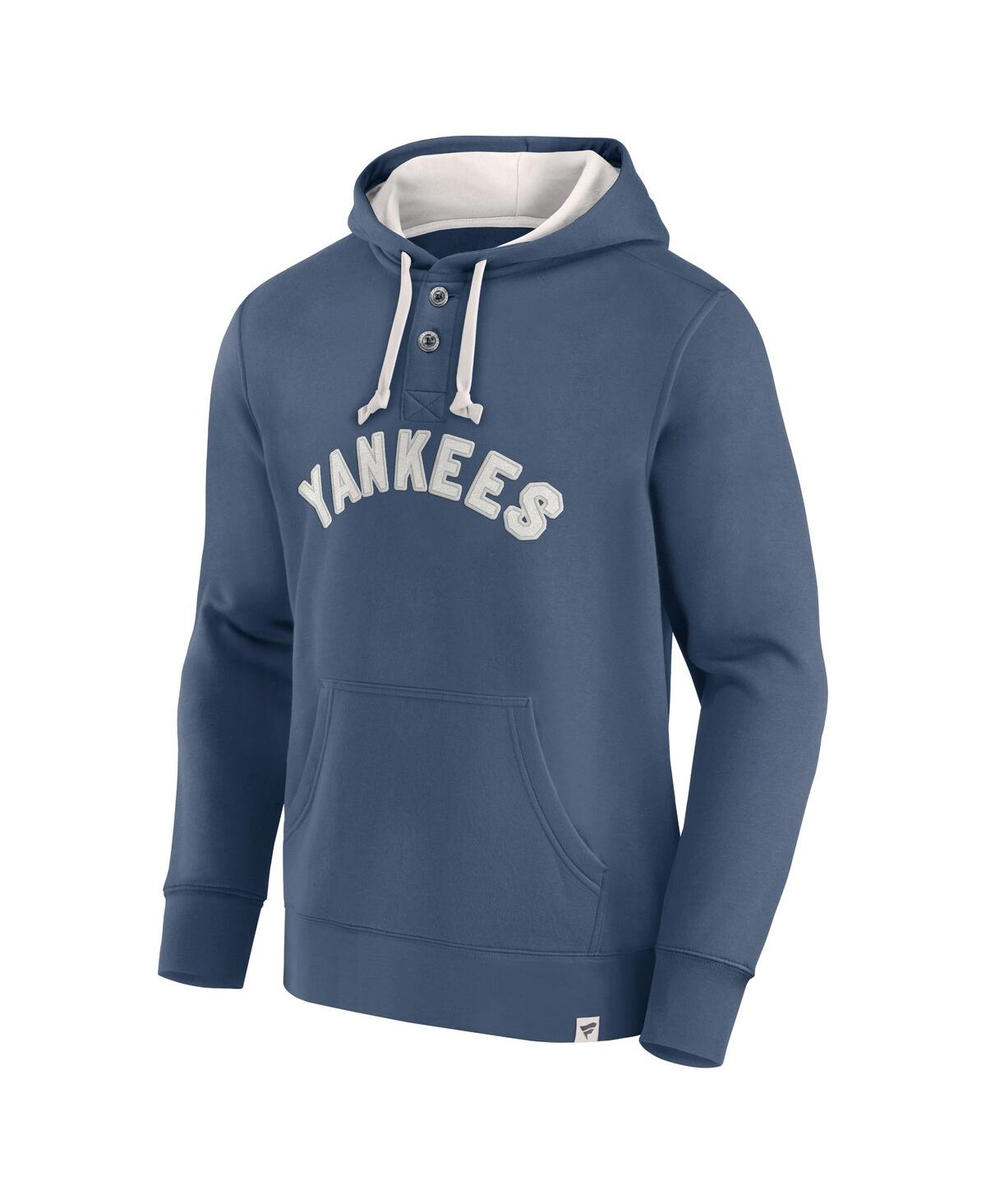 Fanatics Men'sNew York Yankees Plan for Adversity Henley Fleece Pullover Hoodie - Navy