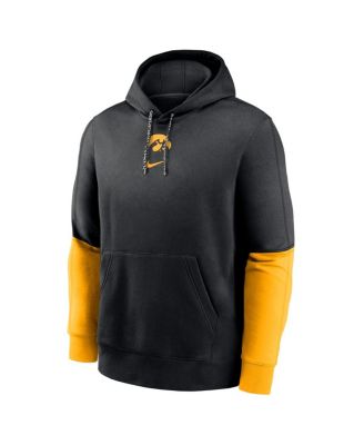 Men's Black/Gold Iowa Hawkeyes 2024 Sideline Club Pullover Hoodie