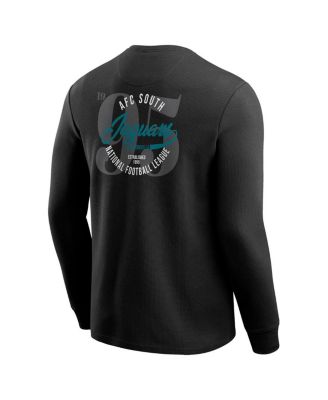 Men's Black Jacksonville Jaguars Washed Waffle-Knit Long Sleeve T-Shirt