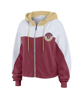 Women's Garnet Florida State Seminoles Color-Block Full-Zip Hoodie