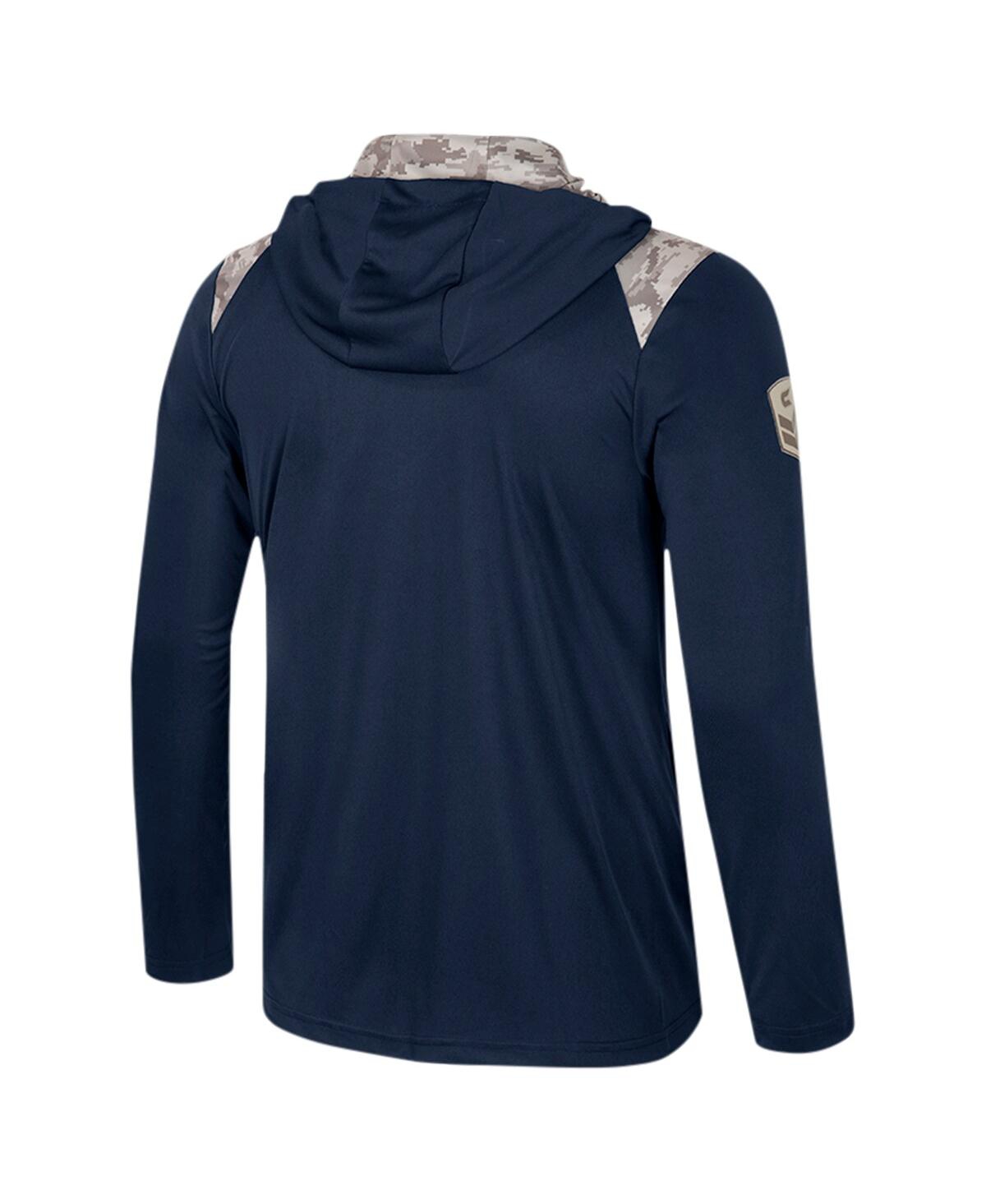 Colosseum Men's Navy Notre Dame Fighting Irish Oht Military Appreciation Quarter-zip Hoodie Jacket In Navy,camo