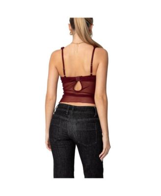 Womens Mercy Sheer Mesh Bra Top