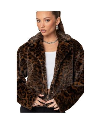 Edikted Women s Lady Leopard Faux Fur Jacket Macy s