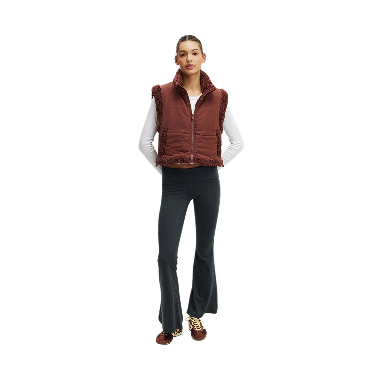 Cotton On Women's Mother Puffer Sherpa Reversible Vest