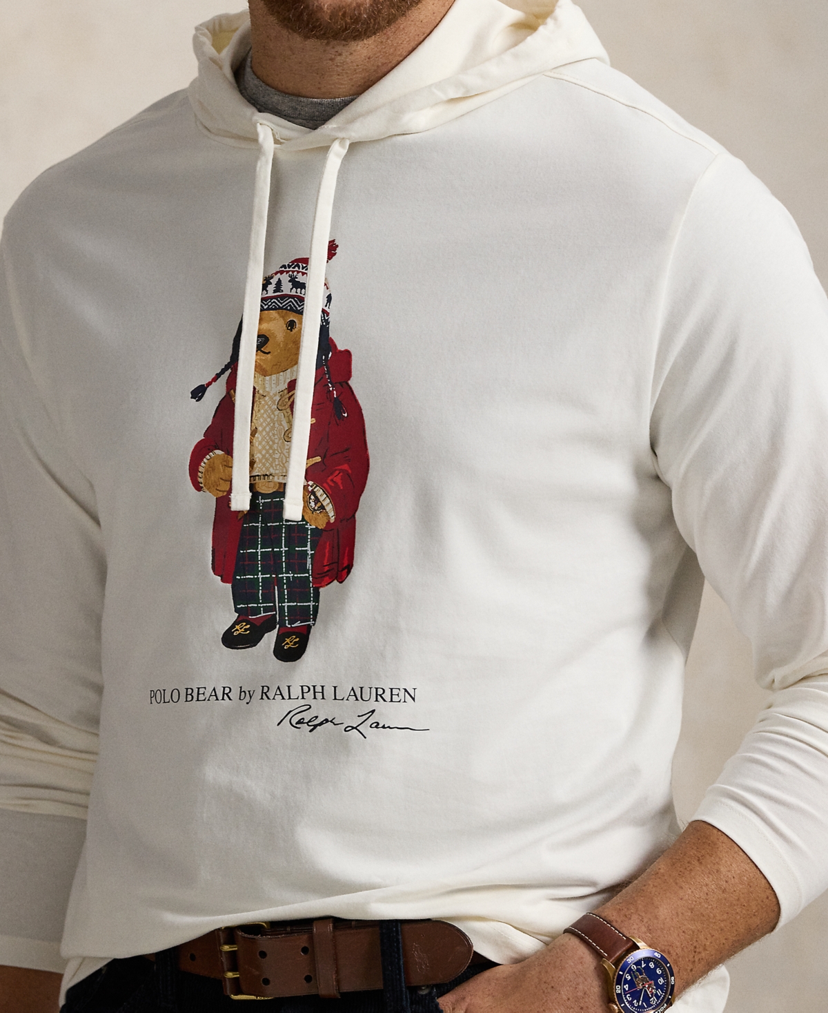 Polo Ralph Lauren Men's Big & Tall Polo Bear Jersey Hooded T-Shirt