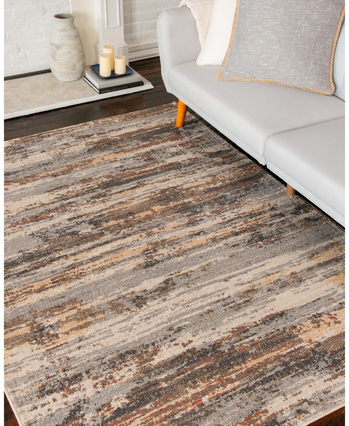 Shop Km Home Merit Kenliani 6'6''x9'6''' Area Rug In Sand,gray