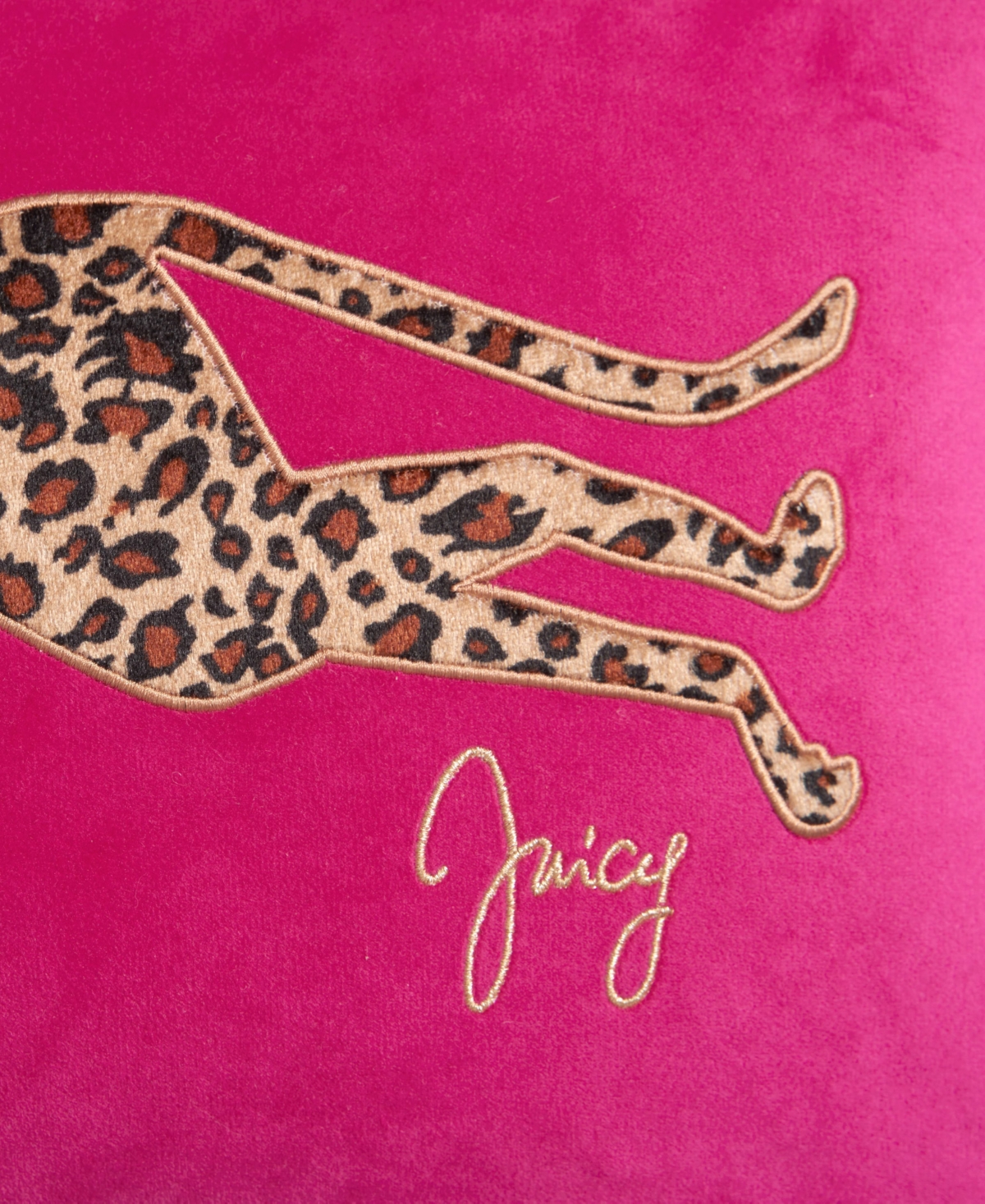 Juicy Couture Velvet Cheetah Decorative Pillow, 14" X 24 In Hot Pink