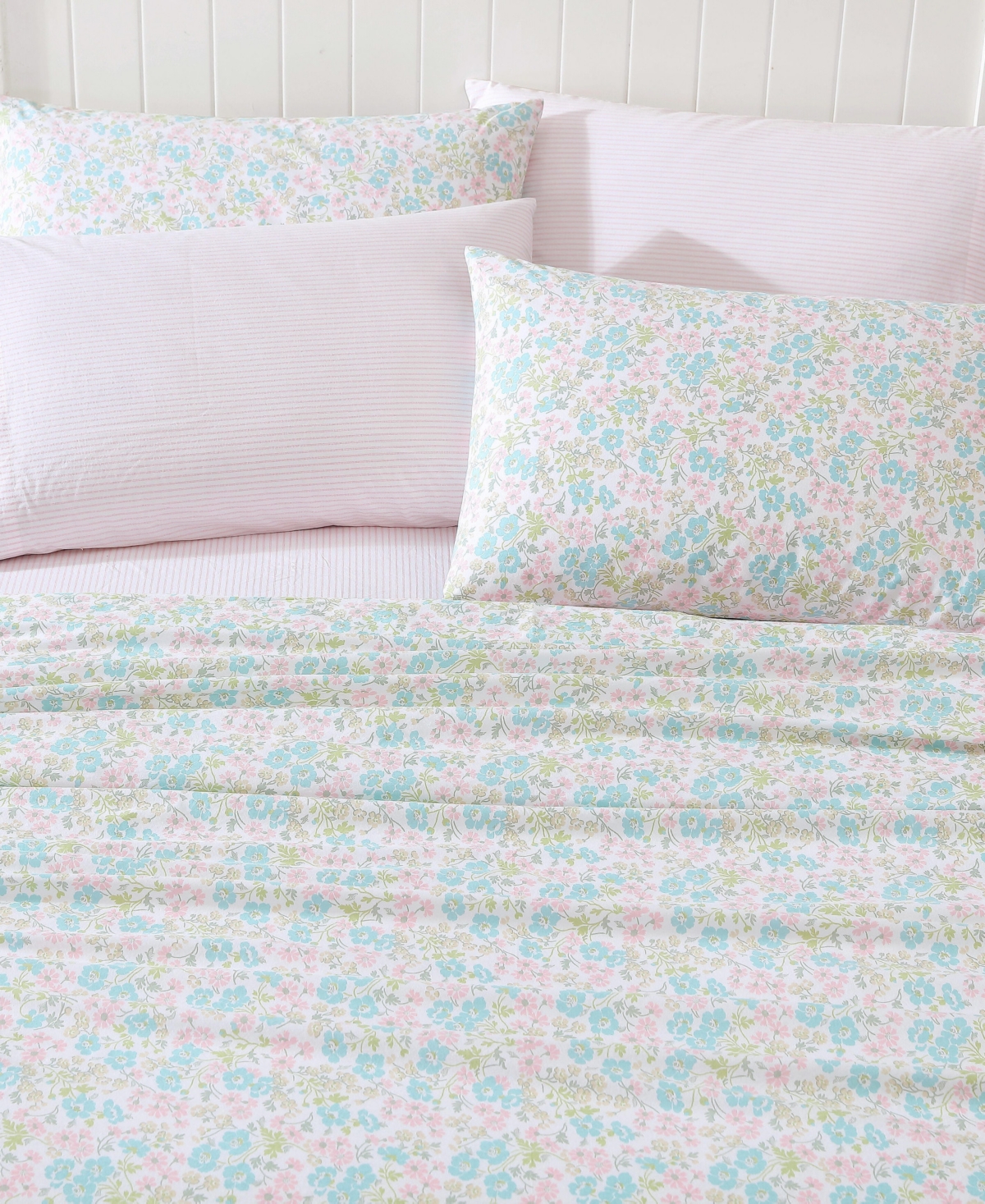 Laura Ashley 200-thread Cotton 4 -pc. Sheet Set, King In Jaynie Mix And Match