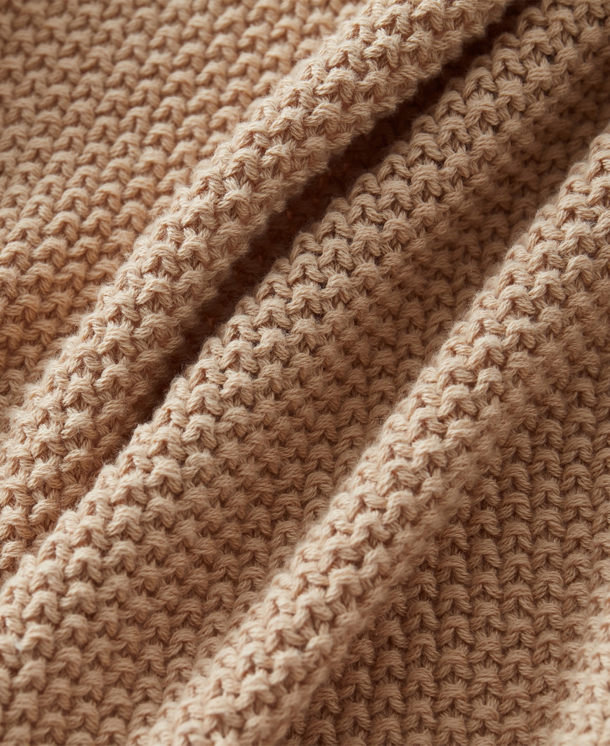 Vcny Home Charlie Chunky Sweater Knit Solid Cotton Throw, 50" X 60" In Taupe