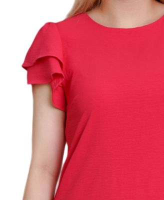 Women's Double Layer Flutter Sleeve Dress