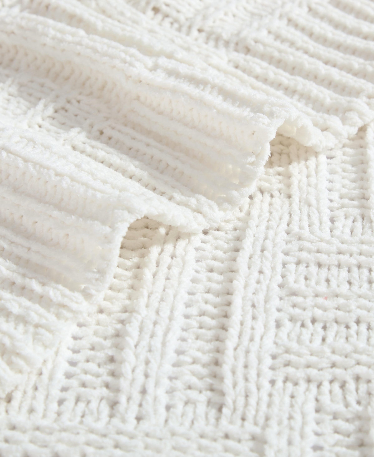 Tommy Bahama Home Chain Basket Knit Throw, 60" X 50" In White Night