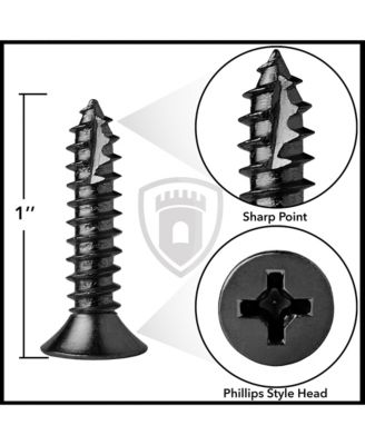 Bright Brass Wood Screws #9 x 1 Inch for Door Hinges - 25 pack