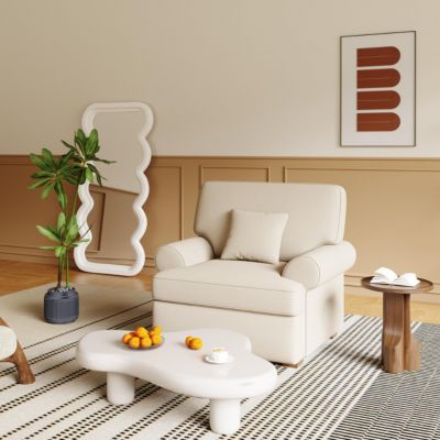 Modern Accent Chair Linen Single Sofa Chair for Living Room, Bedroom