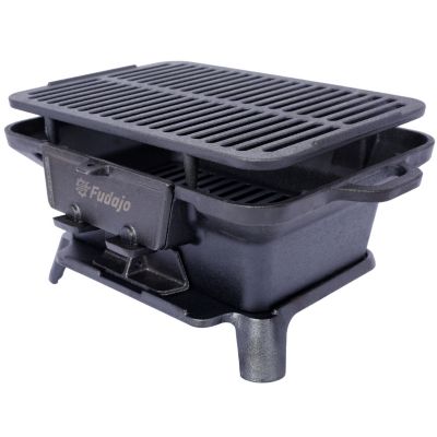 Streamdale Oval Cast Iron Grill Outdoor Charcoal Grill & Skillet