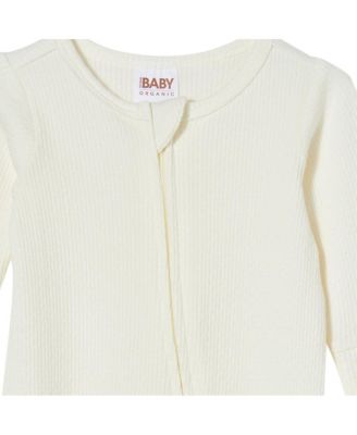 Baby Boys Pointelle Zip All In One Romper