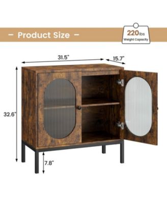 Buffet Cabinet, Rattan Storage Cabinet with Doors and Shelves, Accent Cabinet Sideboard, Wood Console Cabinet with Storage Entryway Cabinet for Living Room, Dining Room, Hallway