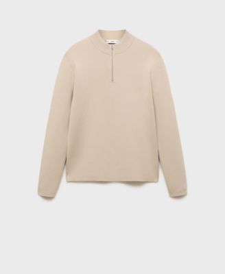 Men's Zipped High Collar Sweater