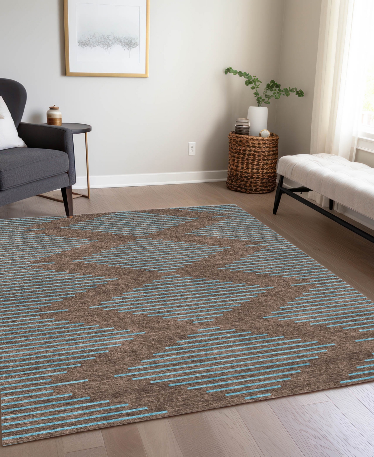 Addison Chantille Machine Washable Acn1017 9'x12' Area Rug In Brown