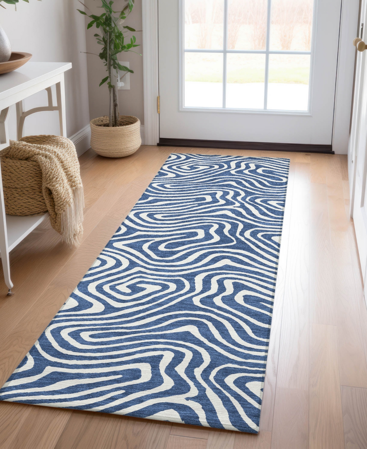 Addison Chantille Machine Washable Acn1020 2'3''x7'6'' Runner Area Rug In Navy