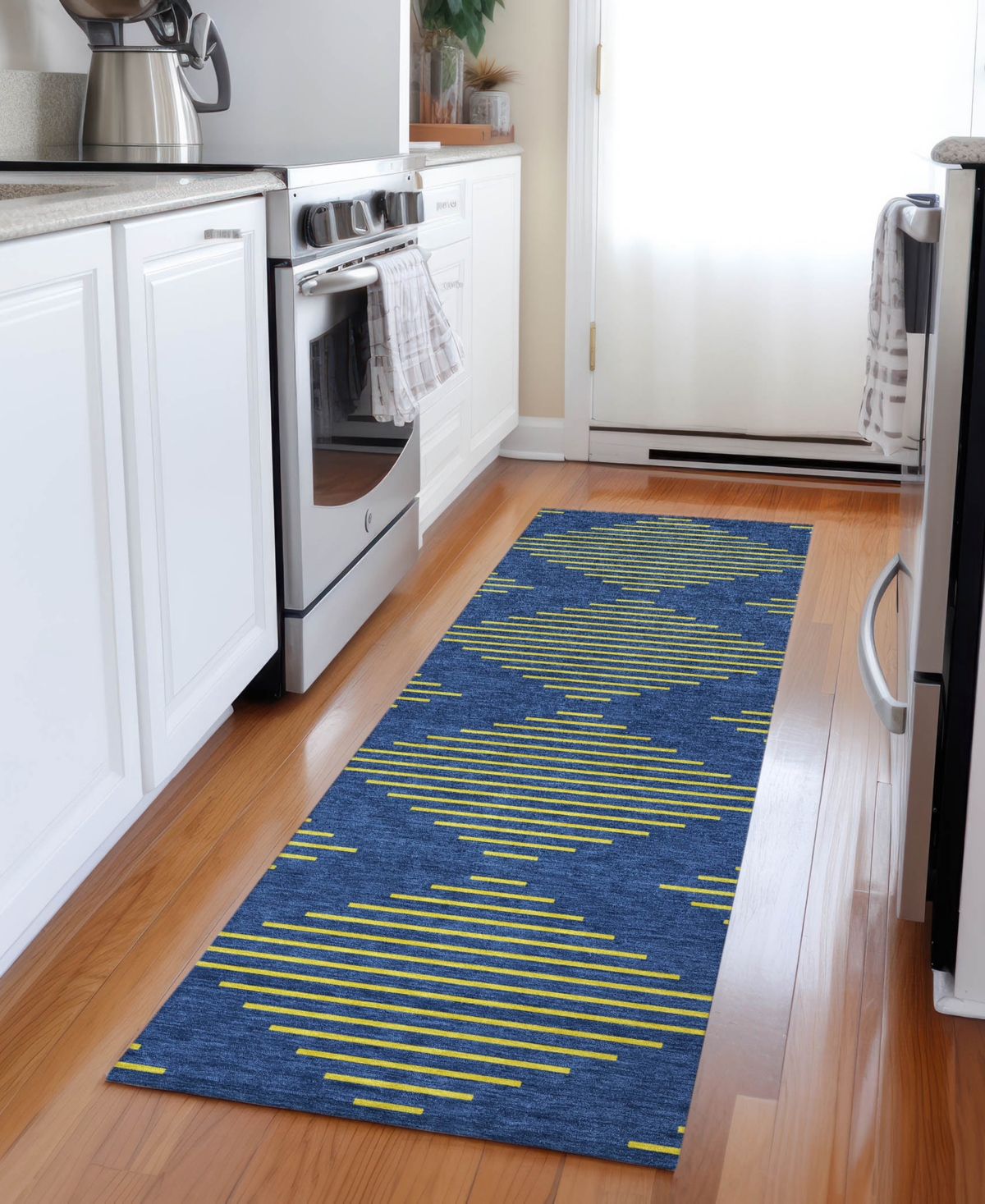 Addison Chantille Machine Washable Acn1017 2'3''x7'6'' Runner Area Rug In Navy