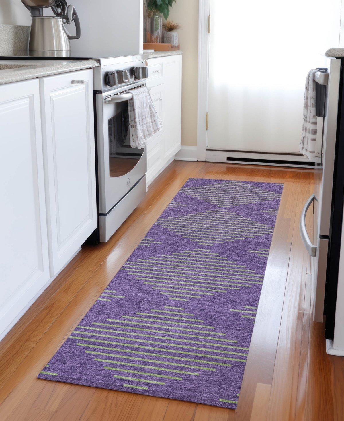 Addison Chantille Machine Washable Acn1017 2'3''x7'6'' Runner Area Rug In Purple