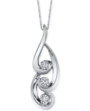 image of Sirena Energy Diamond Swirl Pendant Necklace (3/8 ct. t.w.) in 14k White Gold