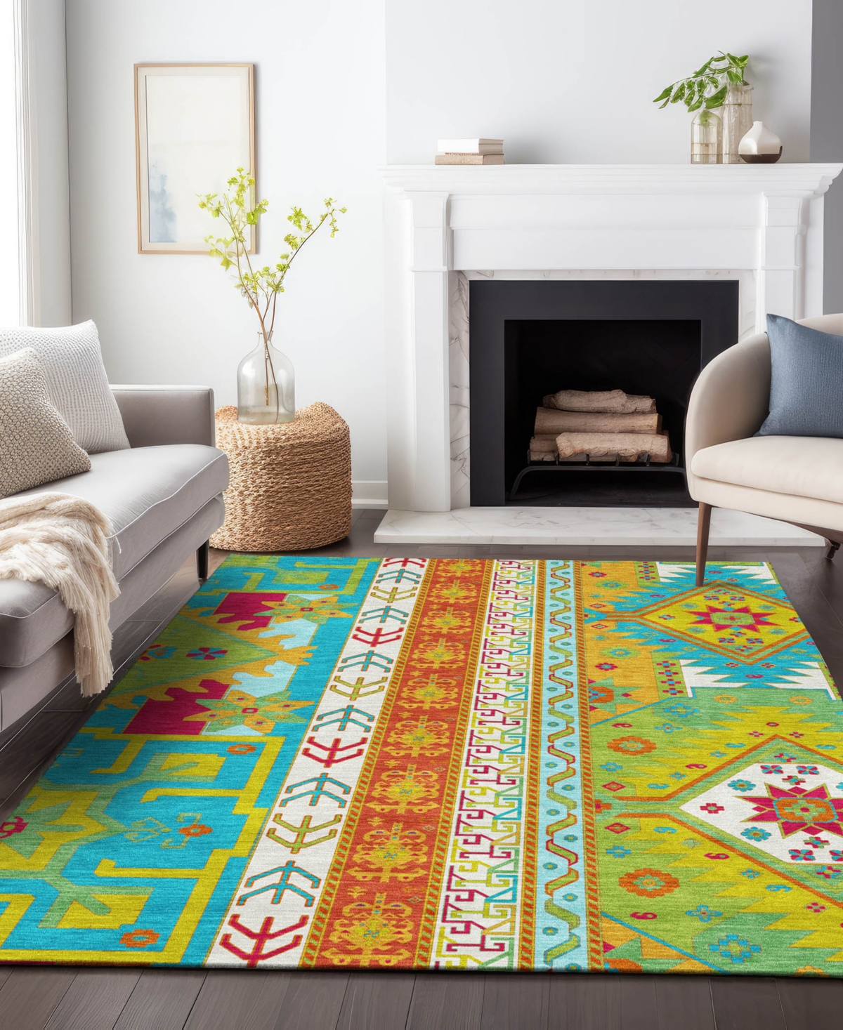 Addison Chantille Machine Washable Acn1015 8'x10' Area Rug In Teal