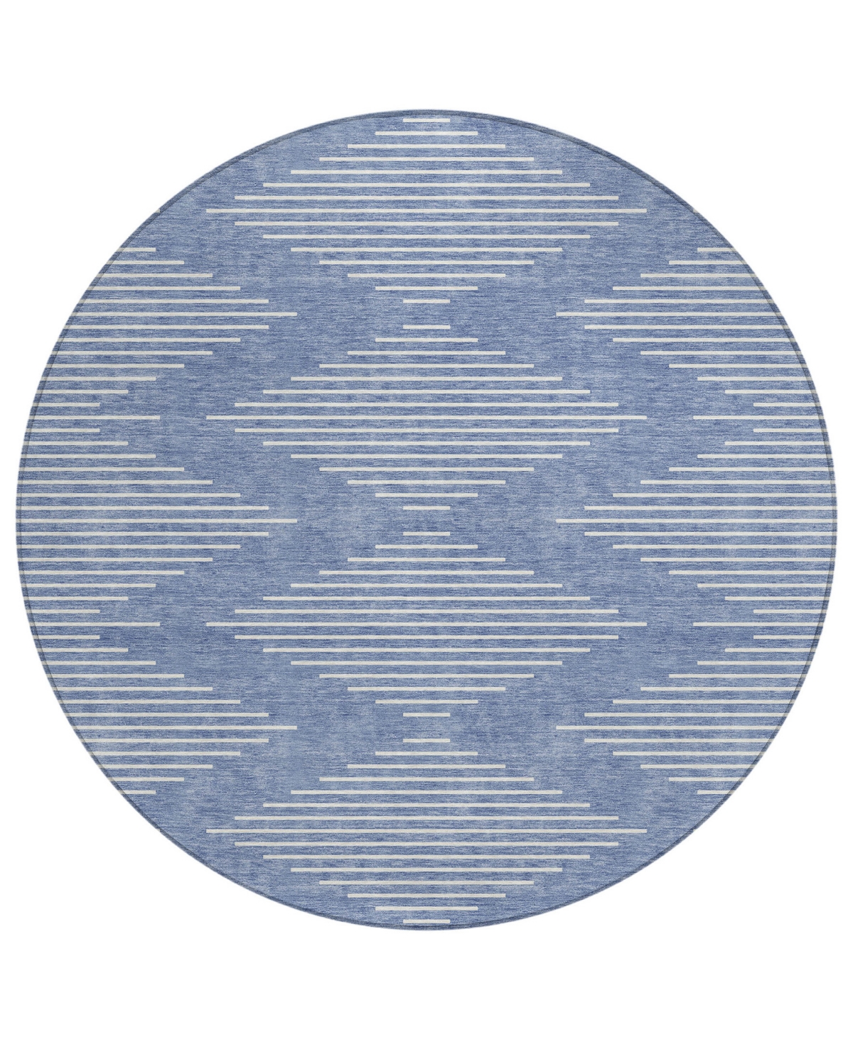 Addison Chantille Machine Washable Acn1016 8'x8' Round Area Rug In Denim