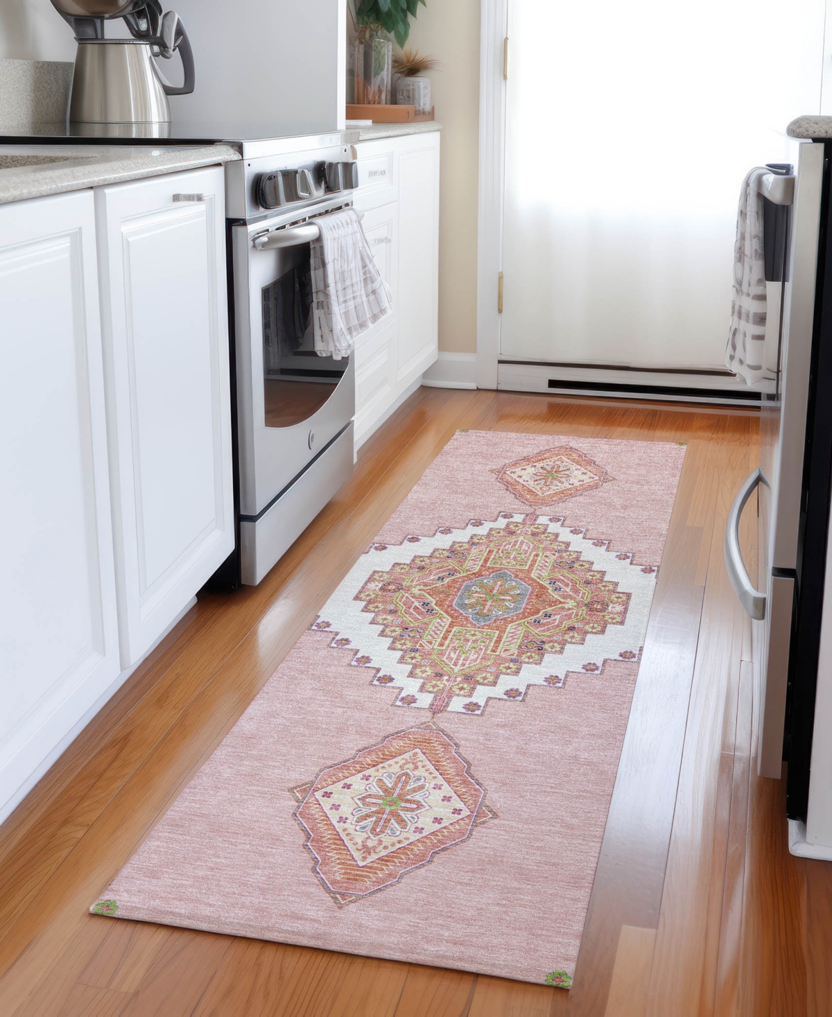 Addison Chantille Machine Washable Acn1014 2'3"x7'6" Runner Area Rug In Pink
