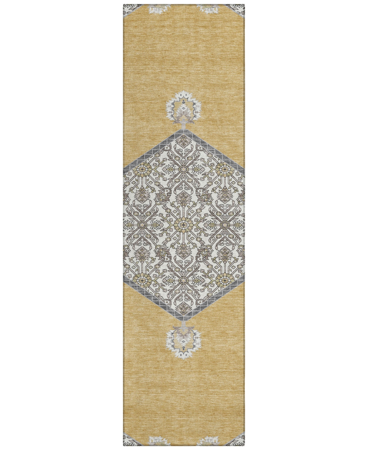 Addison Chantille Machine Washable Acn1011 2'3"x7'6" Runner Area Rug In Gold