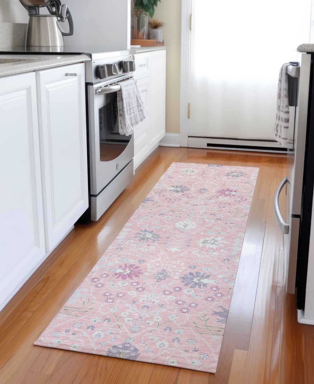 Addison Chantille Machine Washable Acn1009 2'3"x7'6" Runner Area Rug In Pink