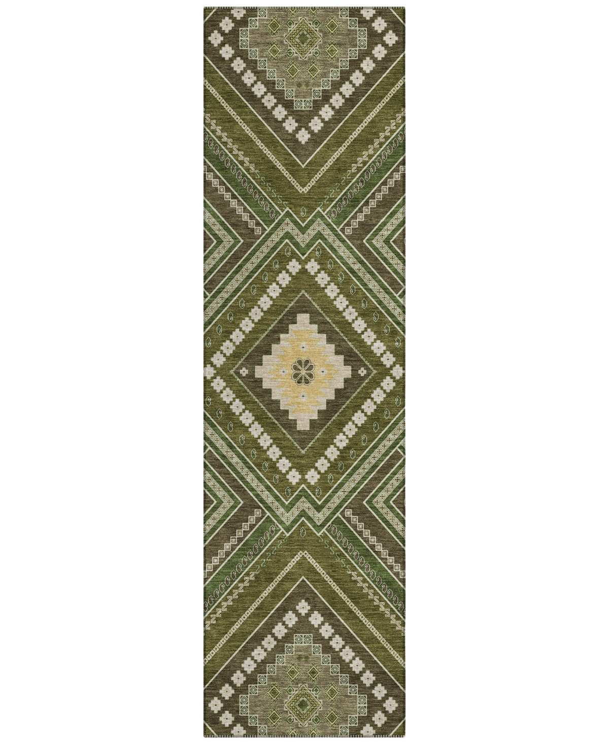 Addison Chantille Machine Washable Acn1010 2'3"x7'6" Runner Area Rug In Olive