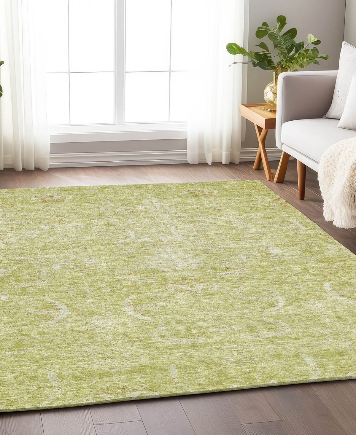 Addison Chantille Machine Washable Acn1083 8'x10' Area Rug In Grass