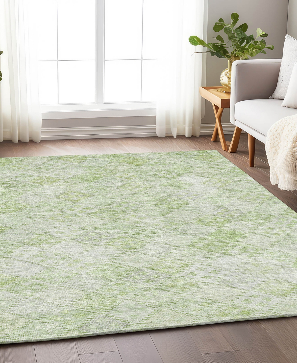 Addison Chantille Machine Washable Acn1081 8'x10' Area Rug In Sage