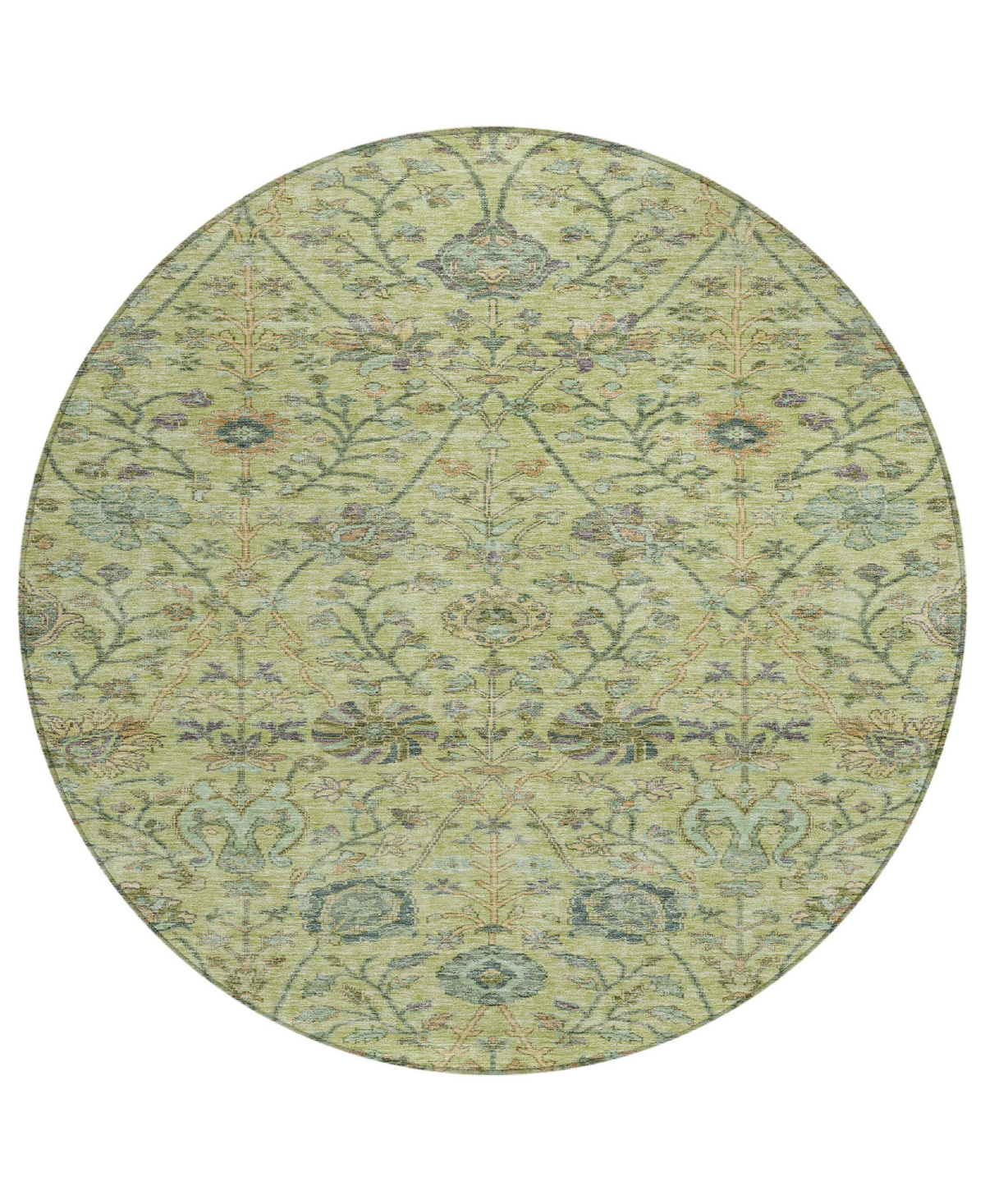 Addison Chantille Machine Washable Acn1087 8'x8' Round Area Rug In Mint