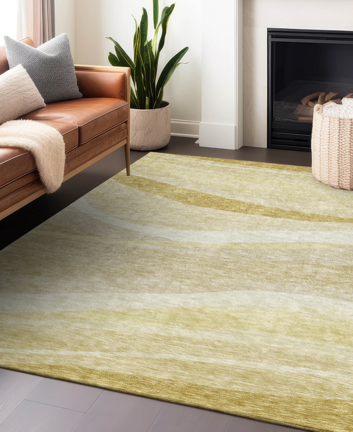 Addison Chantille Machine Washable Acn1099 5'x7'6" Area Rug In Wheat