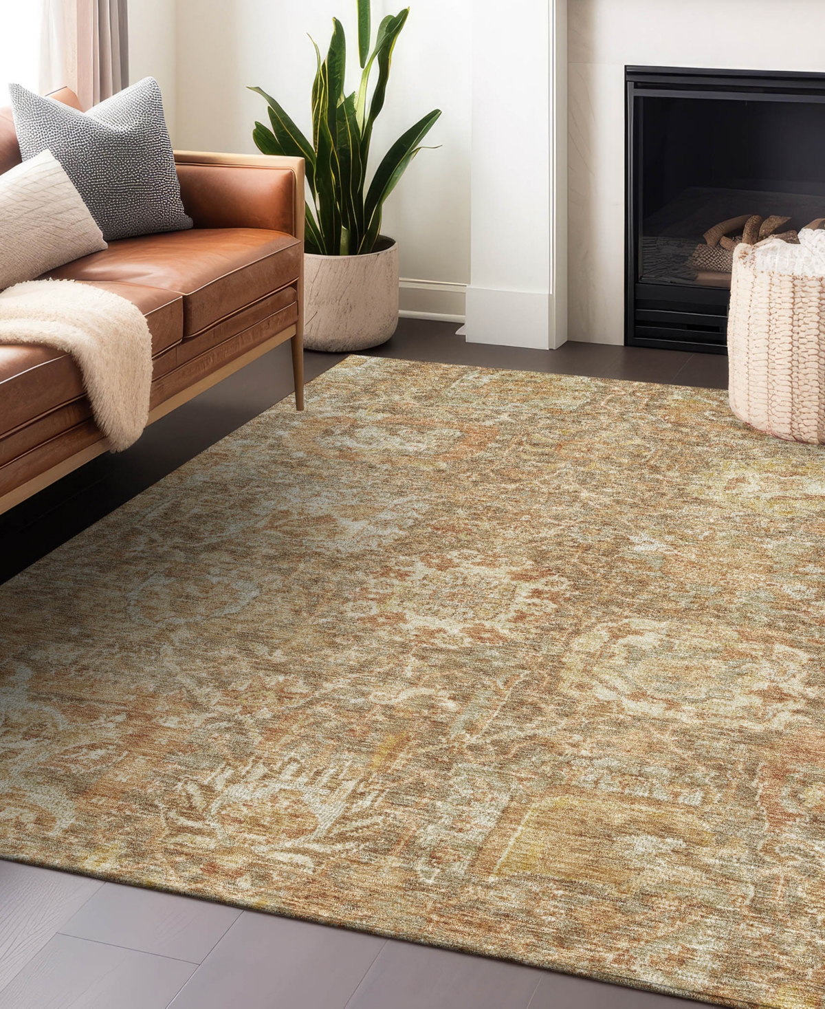Addison Chantille Machine Washable Acn1101 3'x5' Area Rug In Khaki