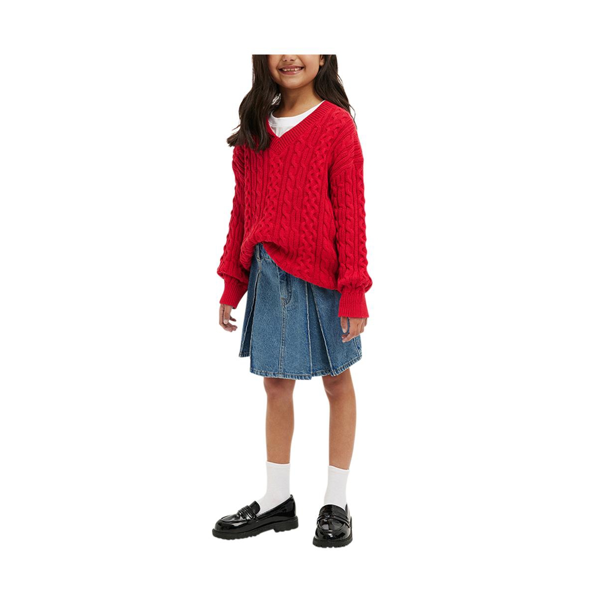Cotton On Girls Little/Big Ashlee Knit Jumper -cable knit