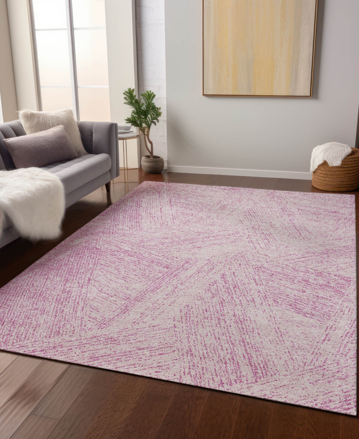 Addison Chantille Machine Washable Acn991 9'x12' Area Rug In Pink