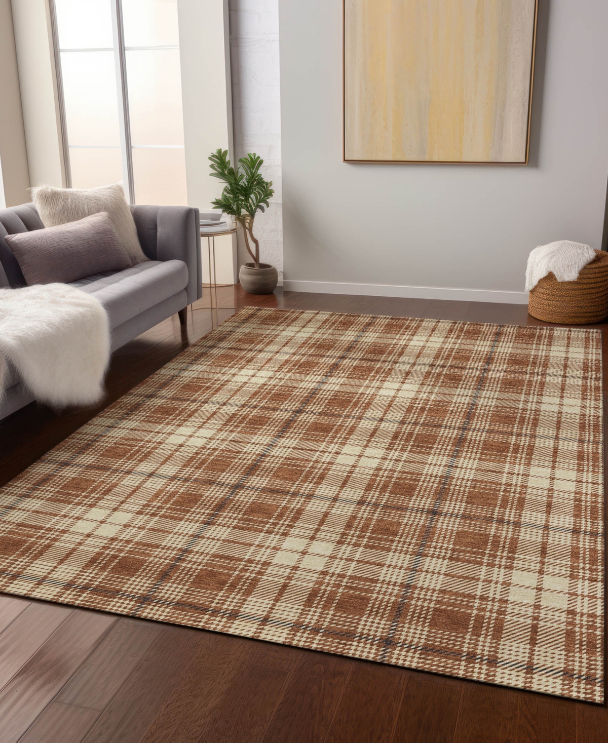 Addison Chantille Machine Washable Acn993 8'x10' Area Rug In Paprika