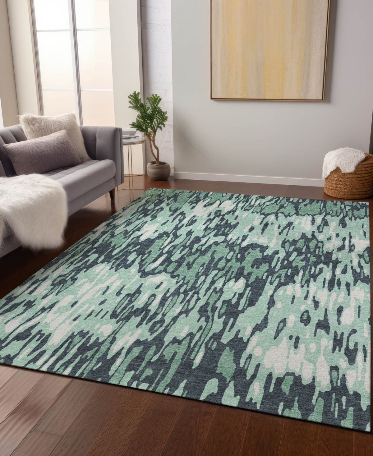 Addison Chantille Machine Washable Acn986 8'x10' Area Rug In Sage