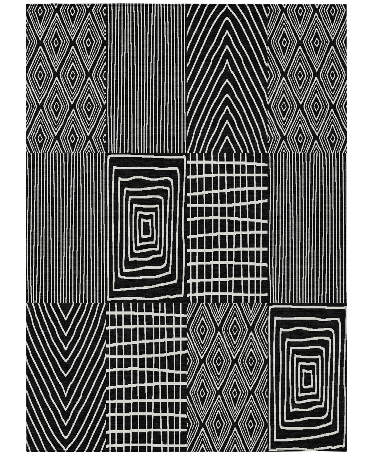 Addison Chantille Machine Washable Acn990 5'x7'6" Area Rug In Black
