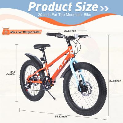 Streamdale Kids' Fat Tire Mountain Bike with Dual-Disc Brakes