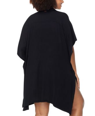 Trendy Plus Vacay Button-Front Cover-Up Shirt