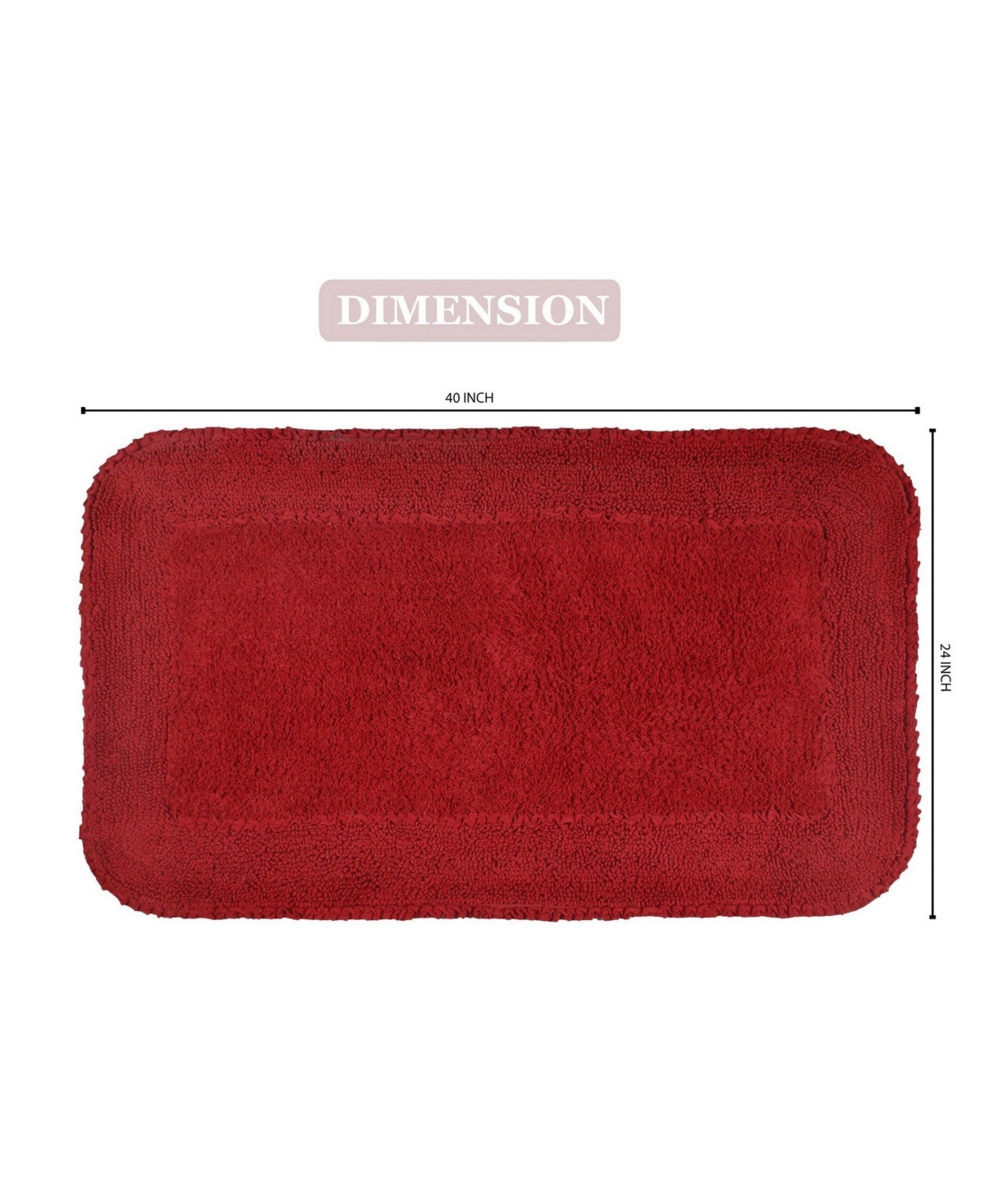 Home Weavers Double Ruffle Bath Rug, 24" X 40" In Red