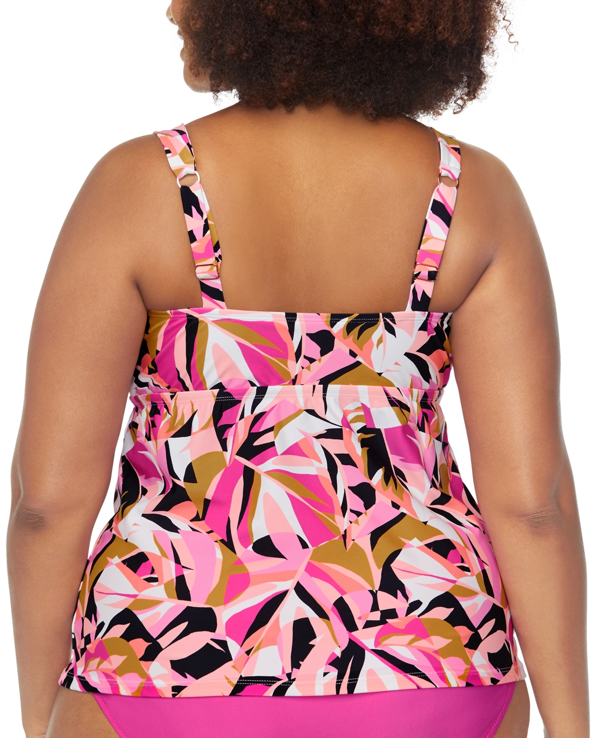 Raisins Curve Trendy Plus Size Rimini Twist-front Tankini Top In Multi