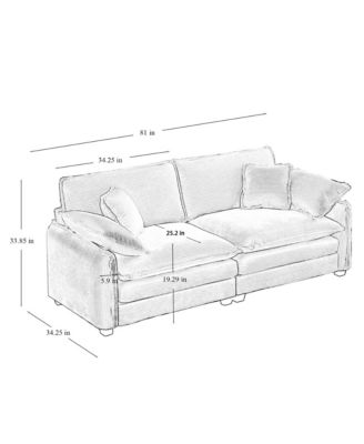 Luxurious and Sophisticated Sofa Set with Soft Cushions and Pillows, Sofa Set for Living Rooms and Clubs as well as Home Theaters, Consisting of Two Single Sofas and a 2-Seaters Sofas in Tan Corduroy